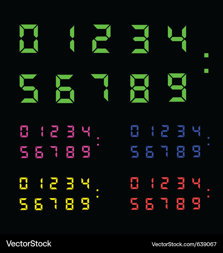 Digital Number Display Vector Image