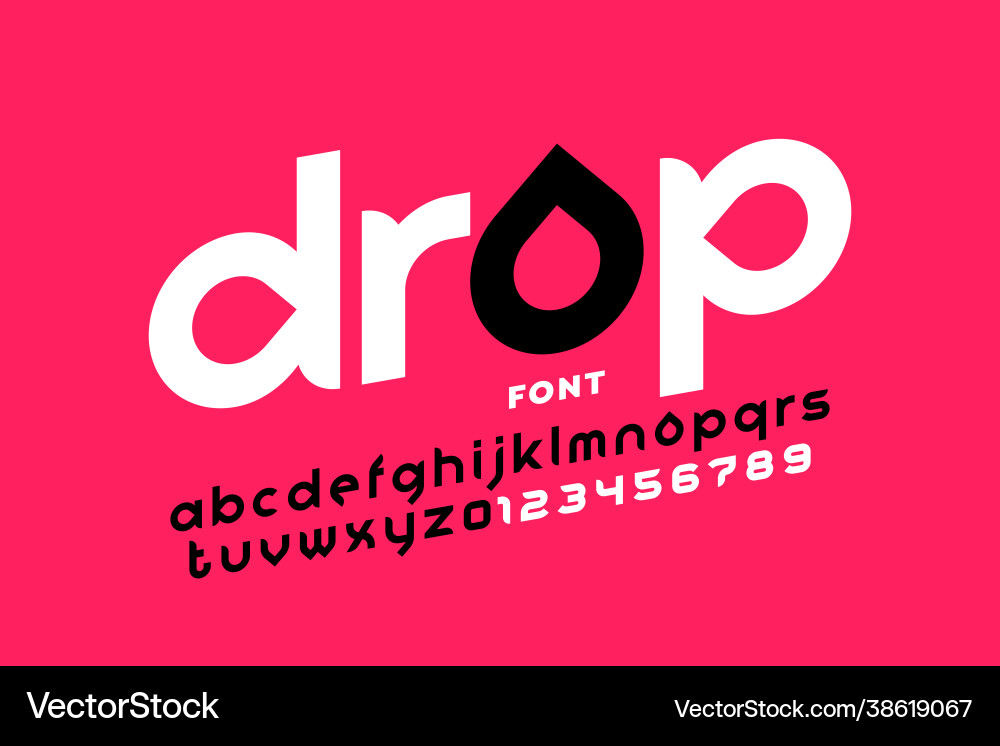 Drops style font design vector image