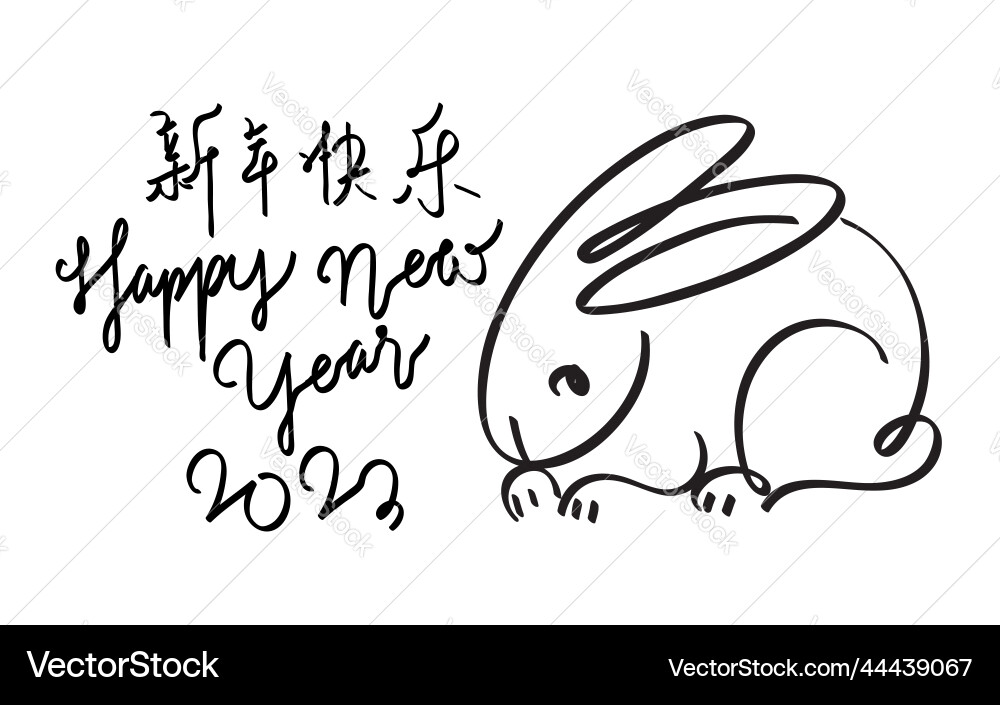 Happy chinese new year 2023 of the rabbit vector image