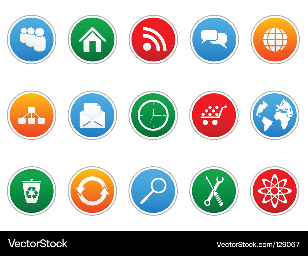Modern Web Icon Set Vector Image