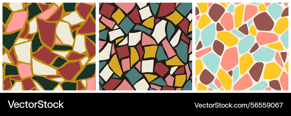 Mosaic tiles seamless pattern abstract repeating vector image