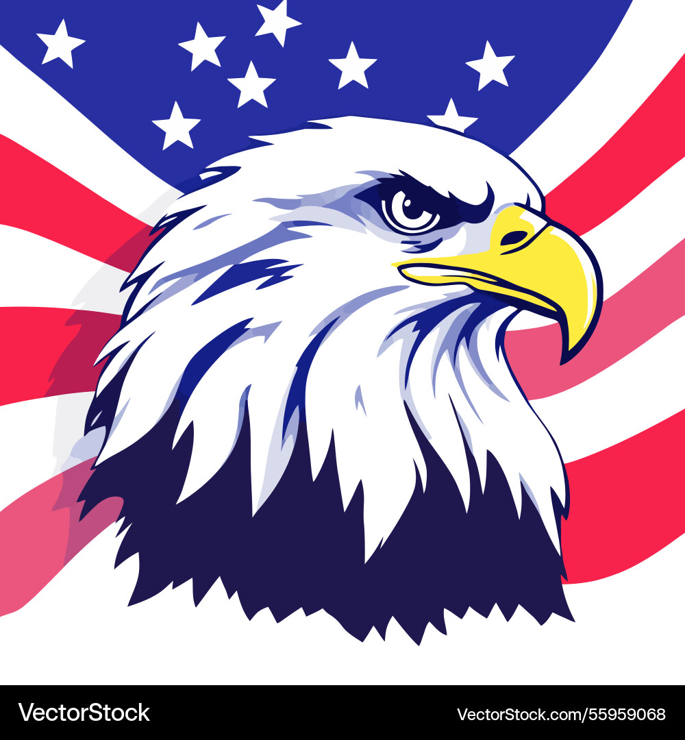 Ai-generated majestic bald eagle representing Vector Image