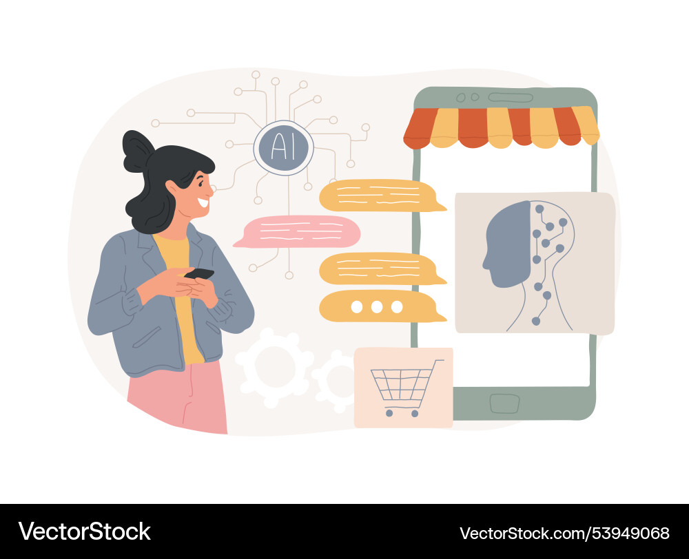 Ai-streamlined customer support abstract concept Ai-streamlined customer support abstract concept vector image