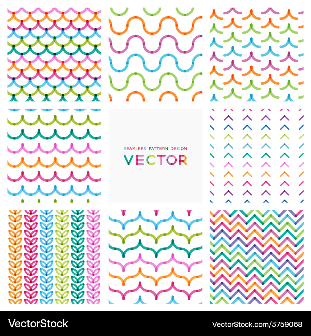 Colorful Geometric Patterns Vector Image