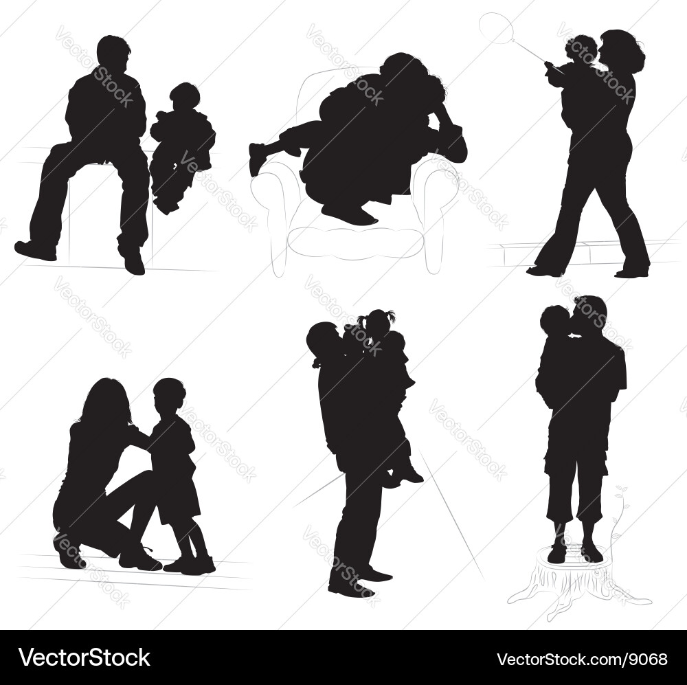 Family Silhouette Fun vector image