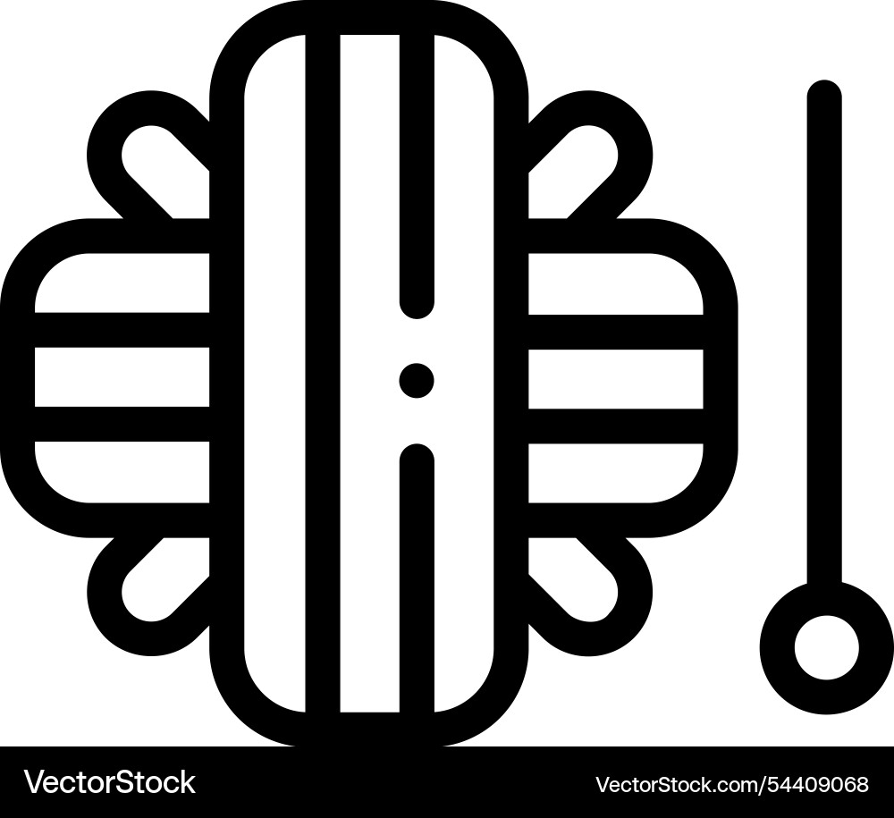 Knitting icon thin linear style design isolated Knitting icon thin linear style design isolated vector image