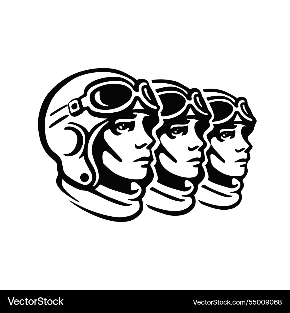 Linear monochrome icon aviators simple Linear monochrome icon aviators simple vector image