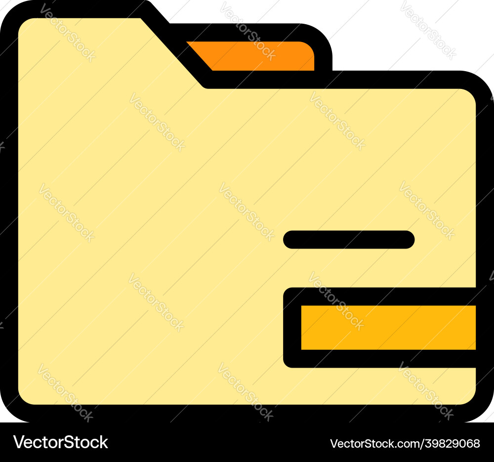 Personal folder interface icon color outline Vector Image