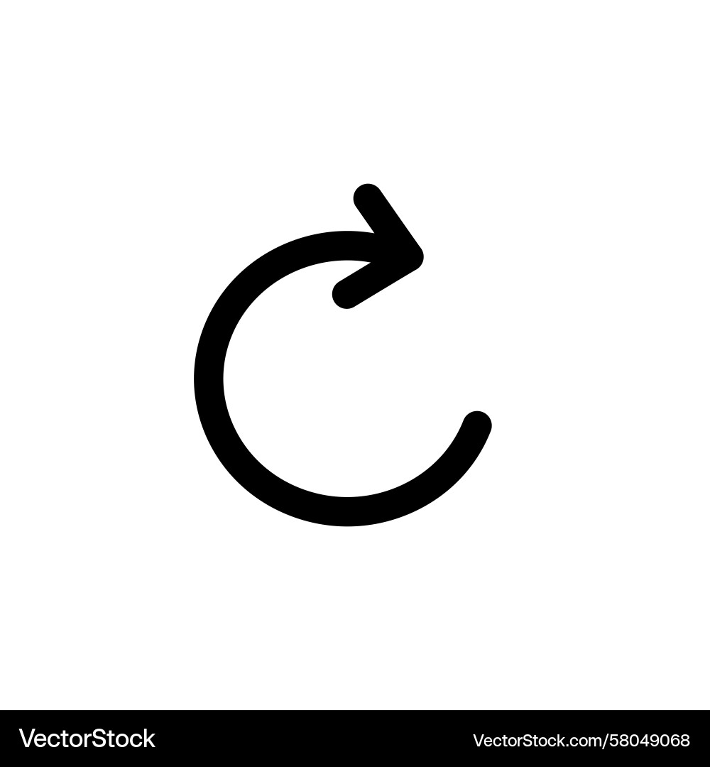 Refresh Button Icon - Circular Outline Vector Image