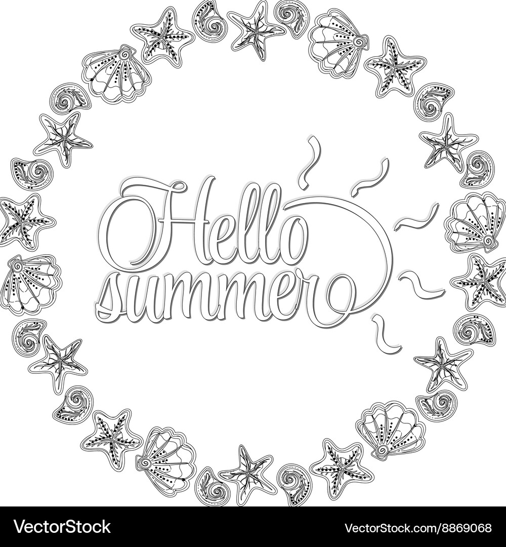Seashell border frame ocean pattern Vector Image