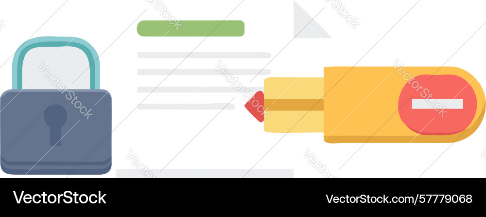 Secure document access and protected file icon vector image