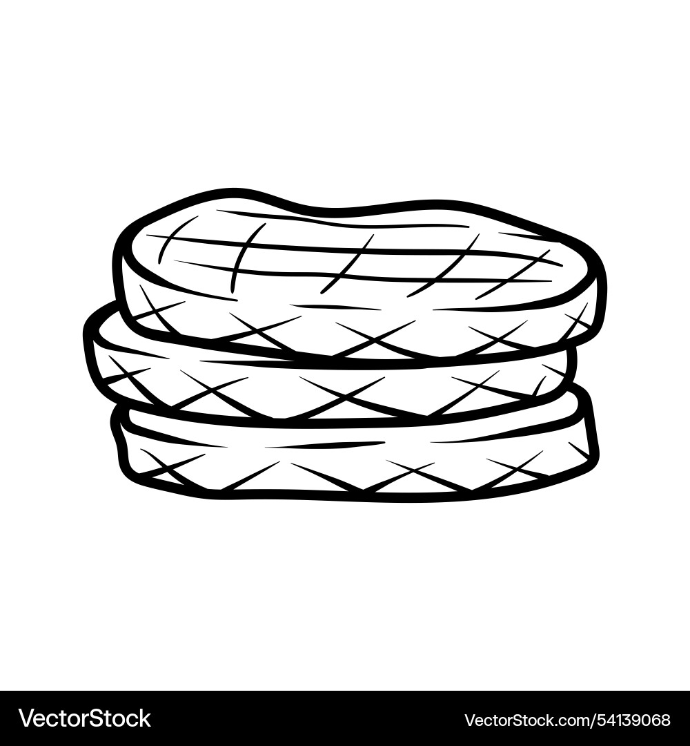 Stapel von Burger patty isoliert Zeichnung Färbung Stapel von Burger patty isoliert Zeichnung Färbung vektorbild