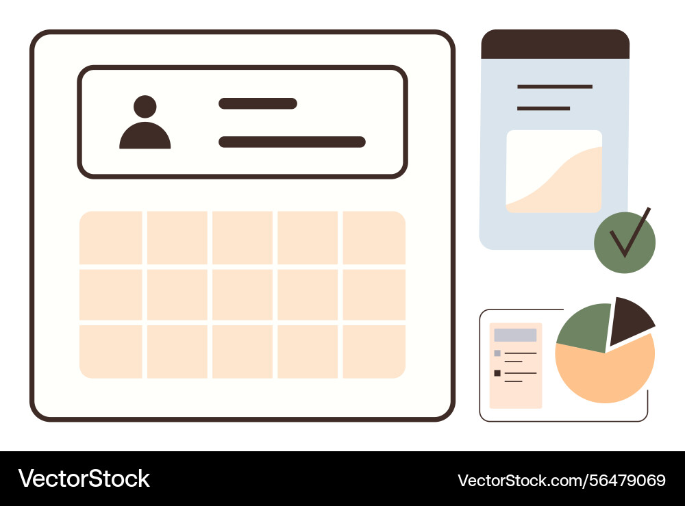 Dashboard interface with calendar chart Dashboard interface with calendar chart vector image