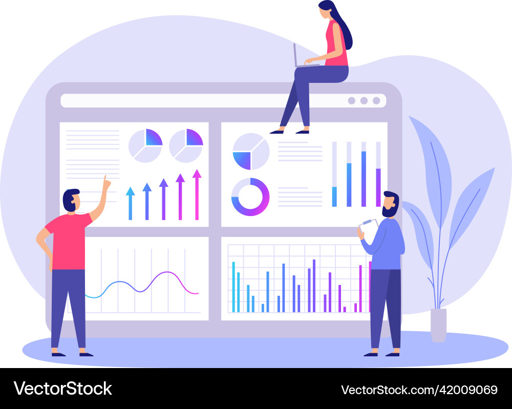 Data Analysis Chart People Royalty Free Vector Image