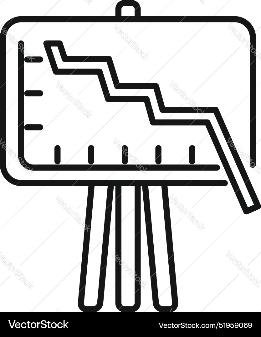 Flip chart showing decreasing statistics Flip chart showing decreasing statistics vector image