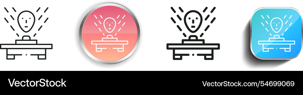 Hologram icon thin linear regular and button vector image