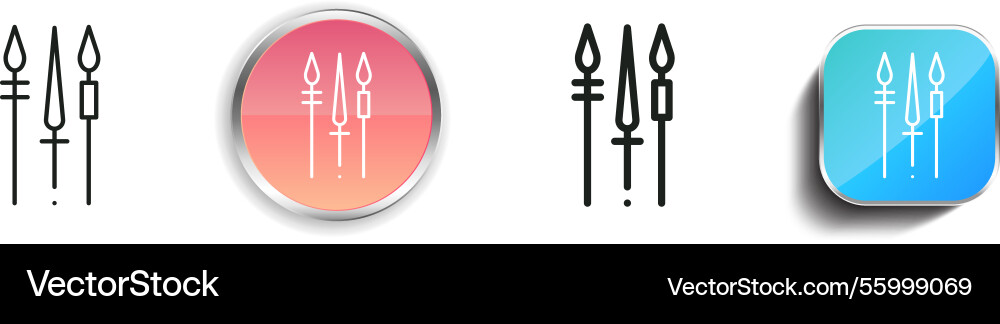 Lance icon thin linear regular and button style Lance icon thin linear regular and button style vector image