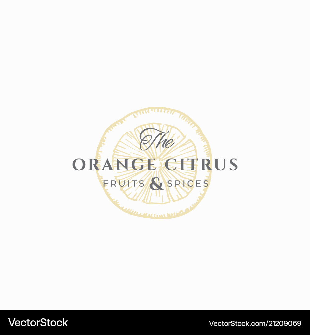 Orange citrus abstract sign symbol Royalty Free Vector Image