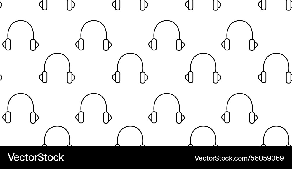 Repeating pattern of simple headphone outlines Repeating pattern of simple headphone outlines vector image