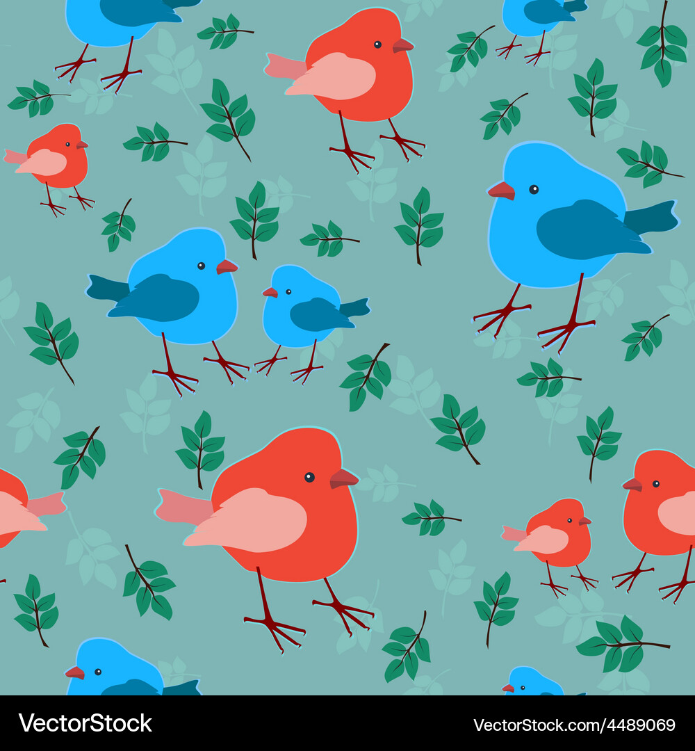 Seamless pattern with birds Vector Image