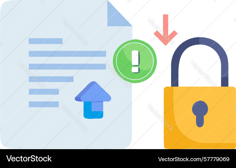Secure document upload and protected file sharing vector image