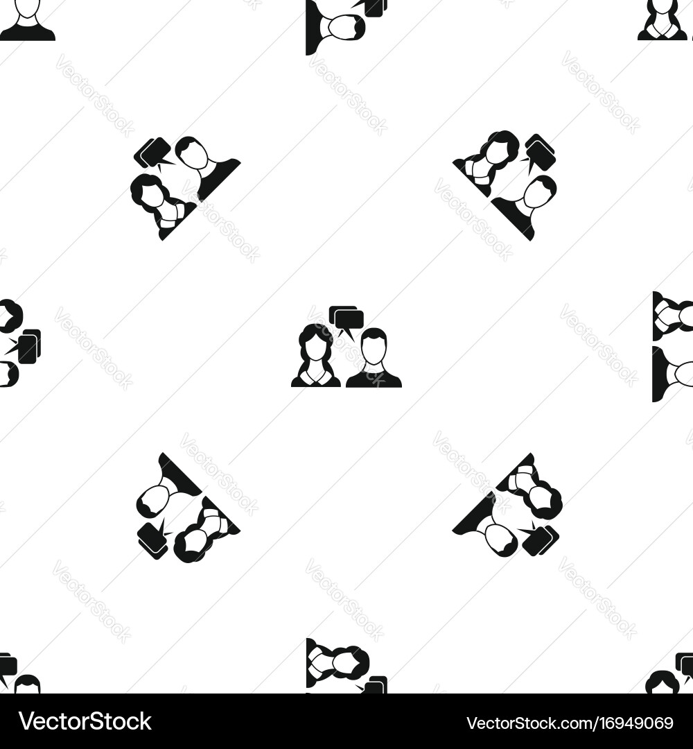 Speech bubbles with two faces pattern seamless vector image