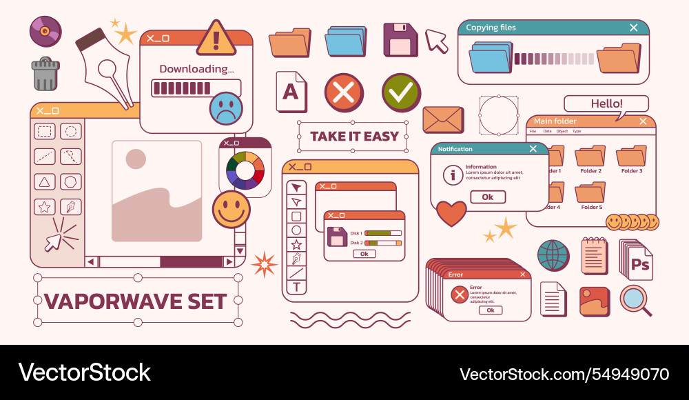 90s Retro UI - Error Screen vector image