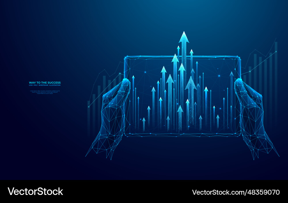 Abstract tablet with graph chart in the hands Abstract tablet with graph chart in the hands vector image