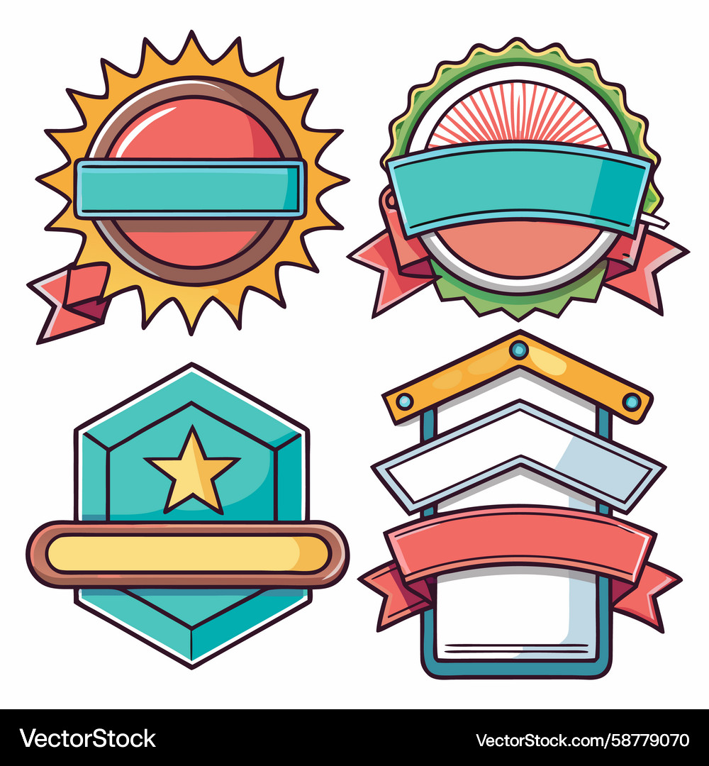 Assorted Badge Elements Vector Image