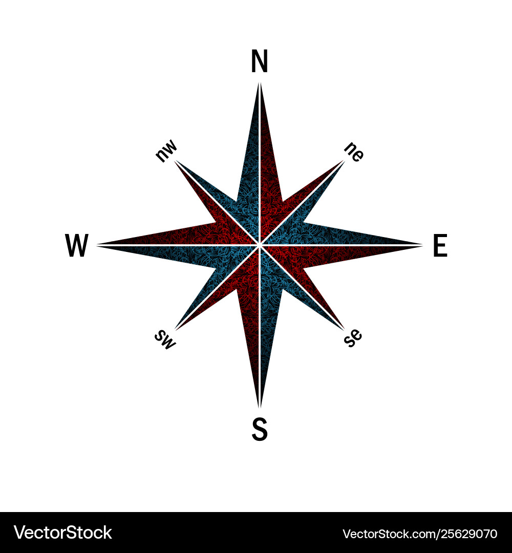 Blaue und rote Muster windrose Blaue und rote Muster windrose vektorbild