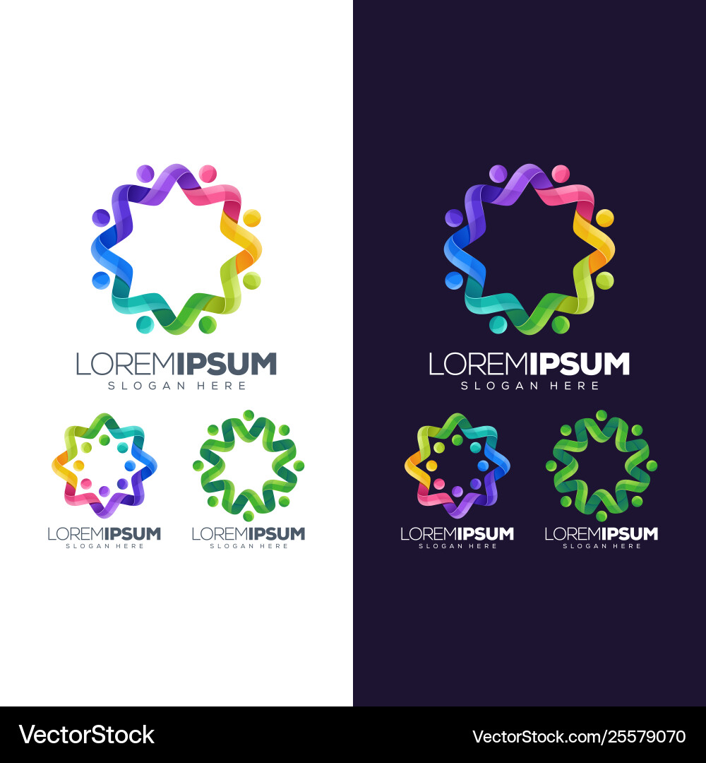 Circle colorful logo design Circle colorful logo design vector image