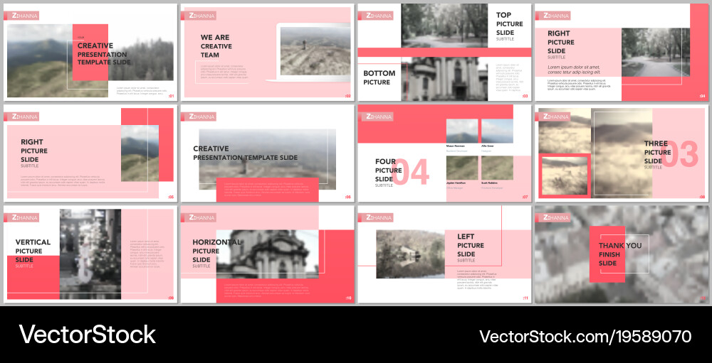 Clean and minimal presentation templates vector image