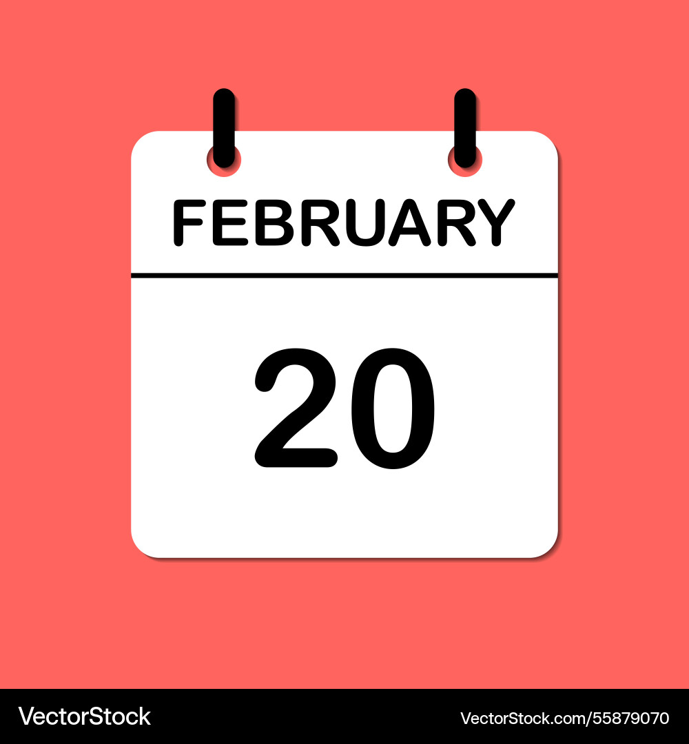 February daily calendar icon for design Royalty Free Vector