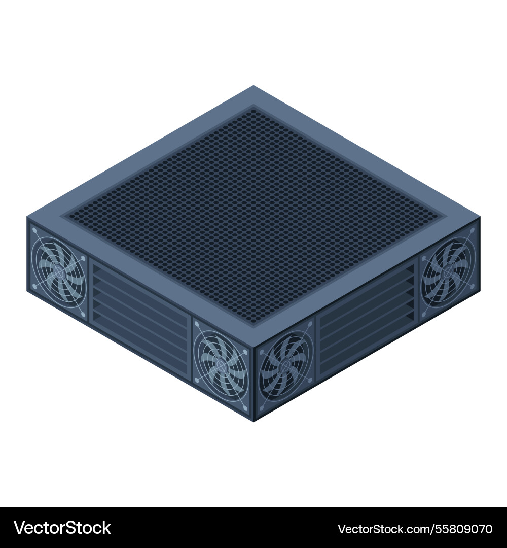 Isometric server racks boxes Vector Image