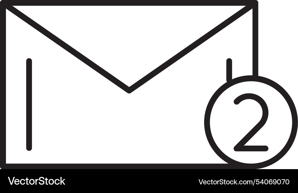 Message received line icon design Vector Image