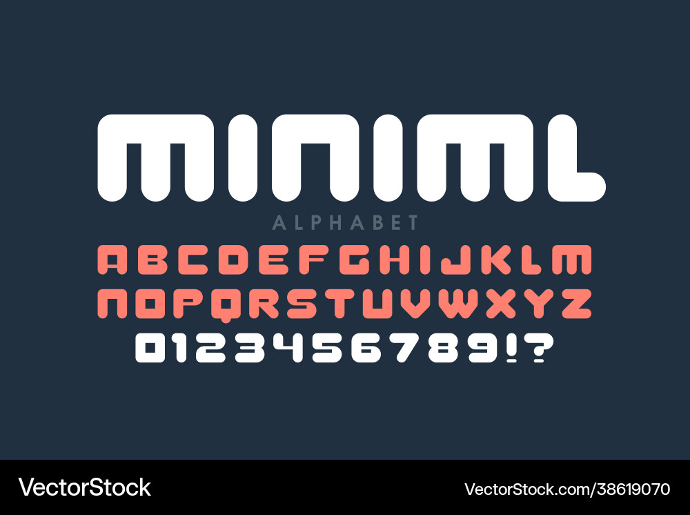 Minimal style font Minimal style font vector image