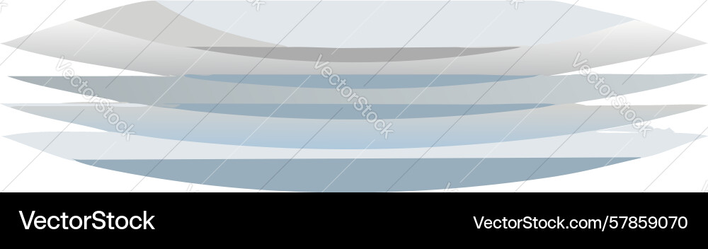 Modern stack of minimalist plates abstract design Vector Image