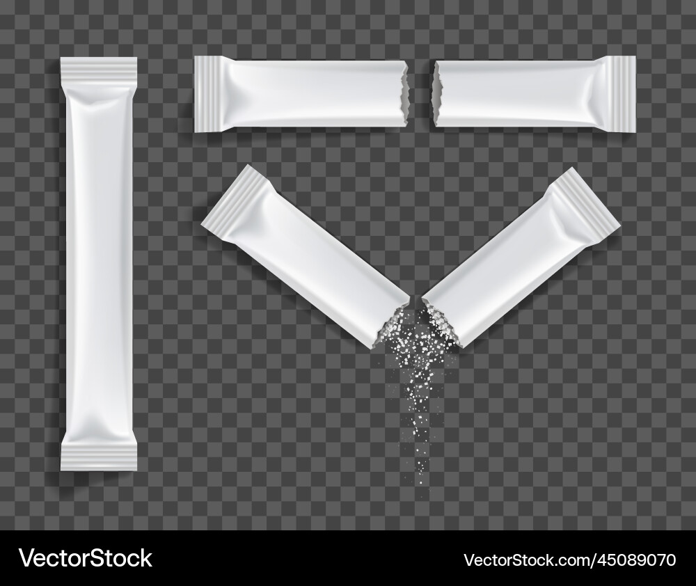 Sachet packing stick set Royalty Free Vector Image