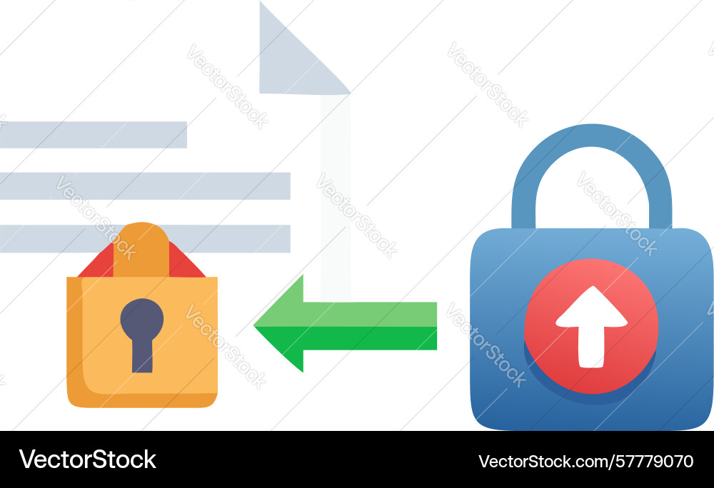 Secure document exchange and protected file sync vector image