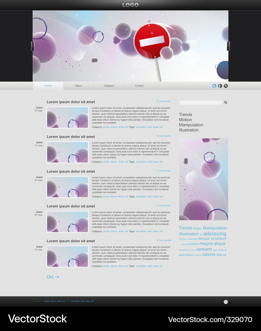 Template site Vector Image