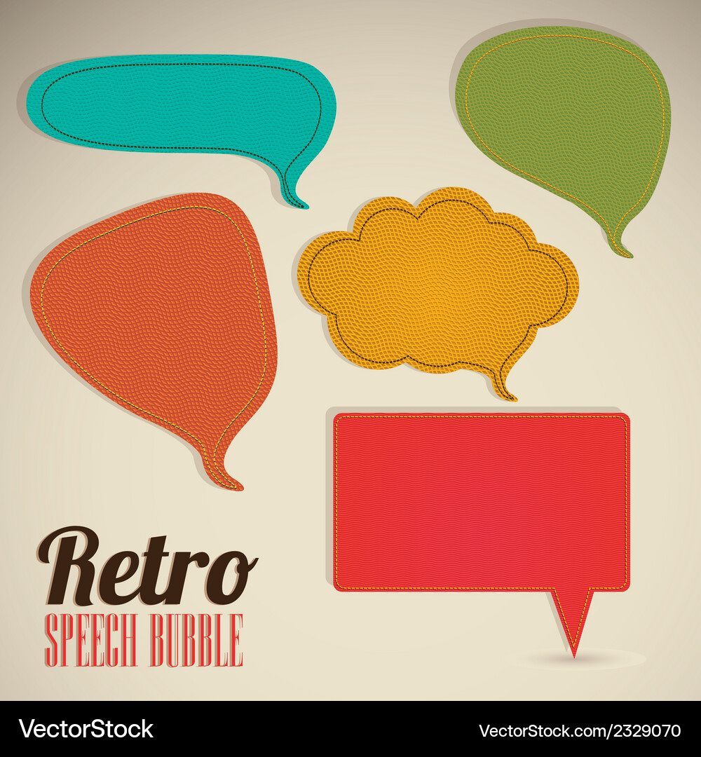 Text balloons retro style and color Vector Image