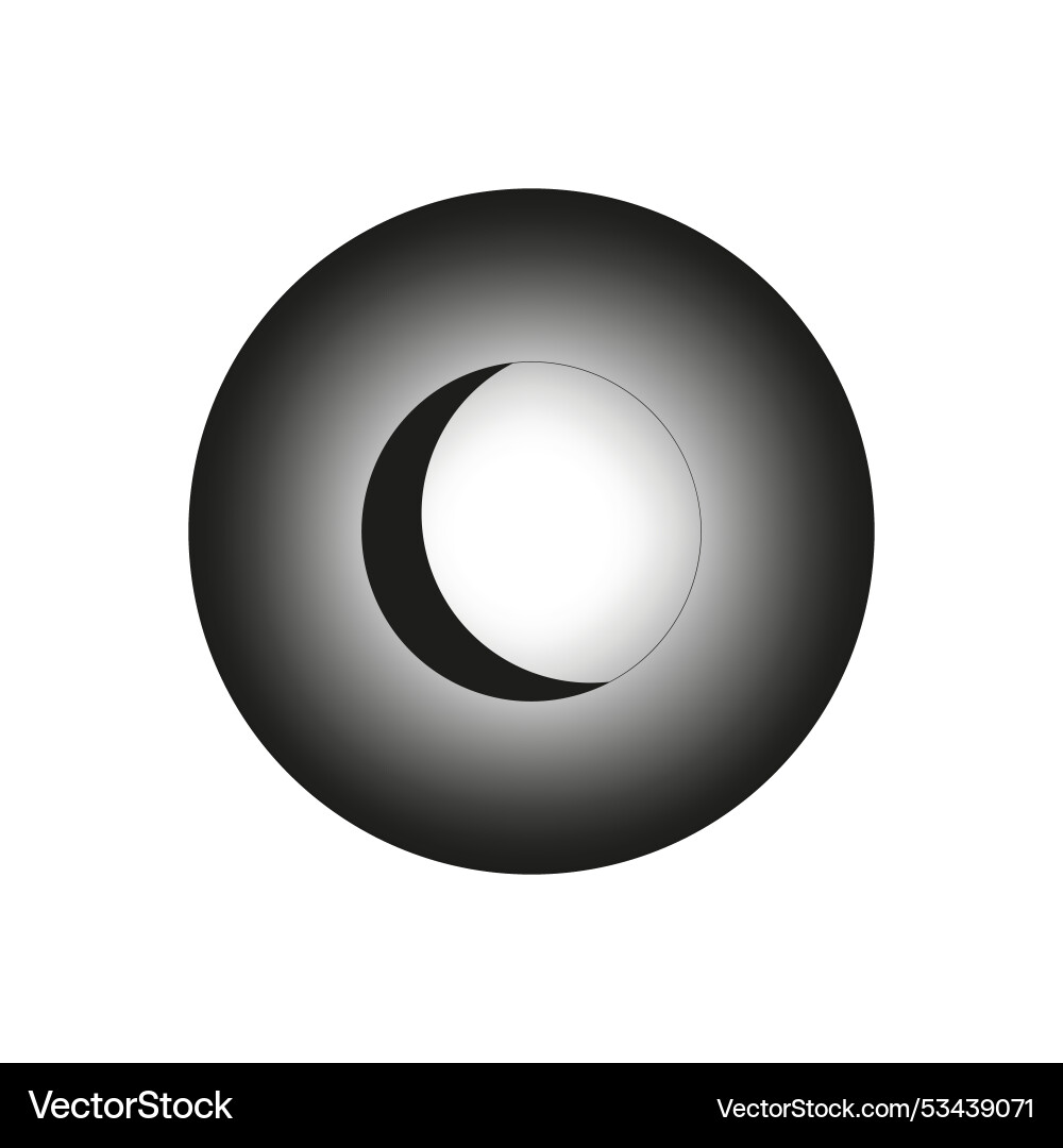Abstract eclipse shape black gradient circle Vector Image