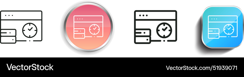 Cache icon thin linear regular and button style vector image