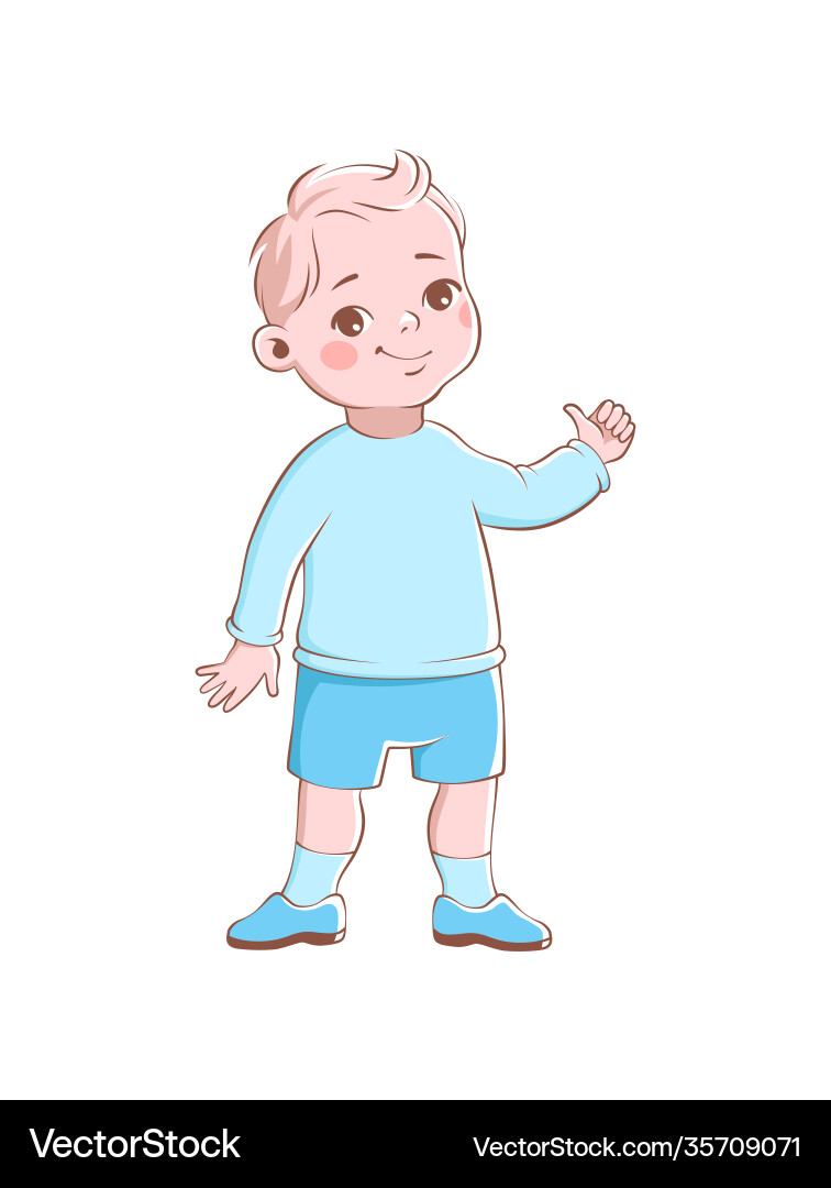 Cartoon Vorschuljunge süß blond kind charakter Cartoon Vorschuljunge süß blond kind charakter vektorbild