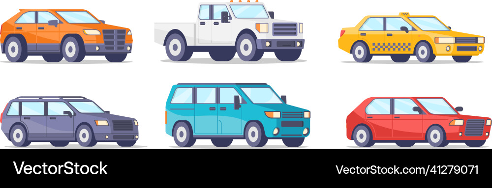 Collection different modern and retro automobile Collection different modern and retro automobile vector image
