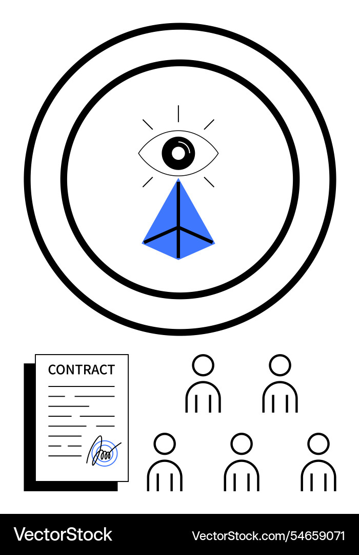 Contract signing process with collective decision Contract signing process with collective decision vector image