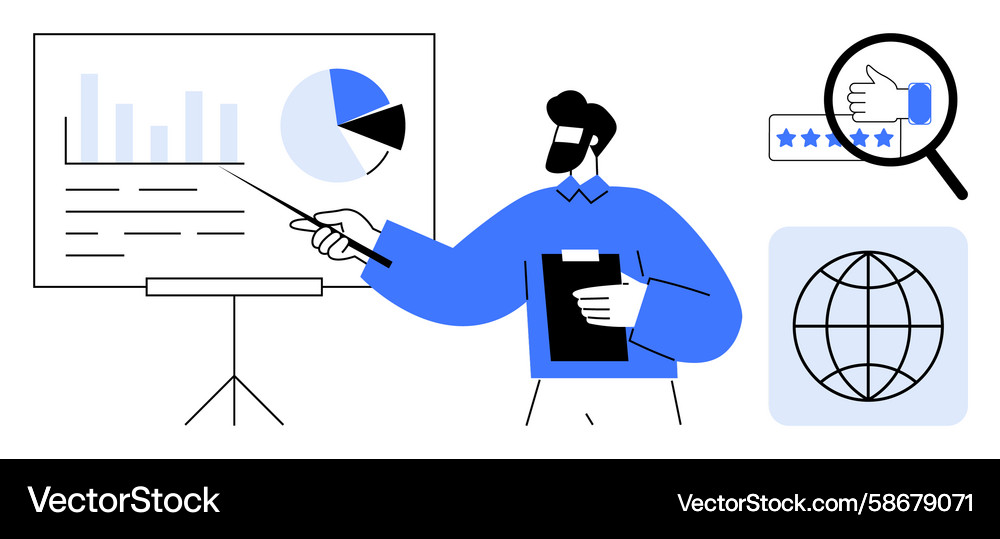 Data Analysis & Presentation Vector Image