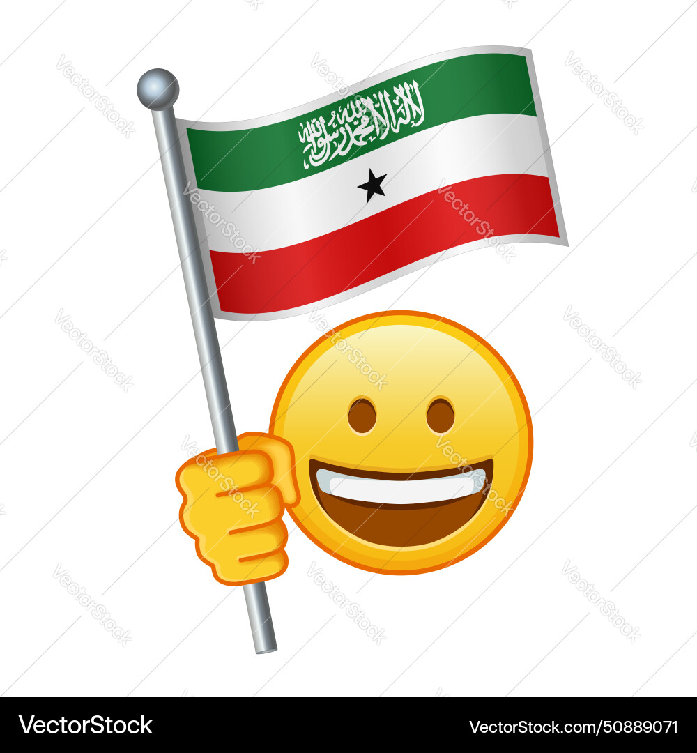 Emoji with somaliland flag large size of yellow Vector Image