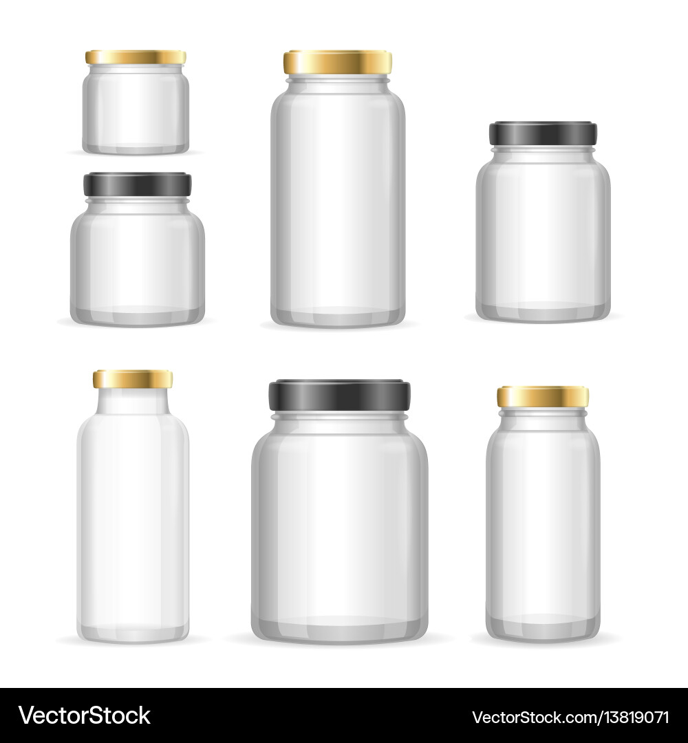 Empty Glass Jars & Containers vector image