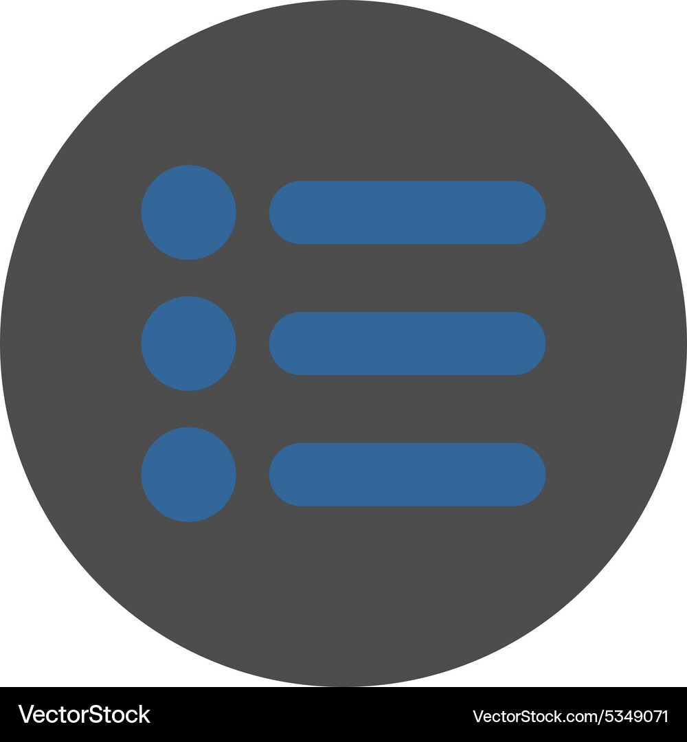 Items flat cobalt and gray colors round button Vector Image